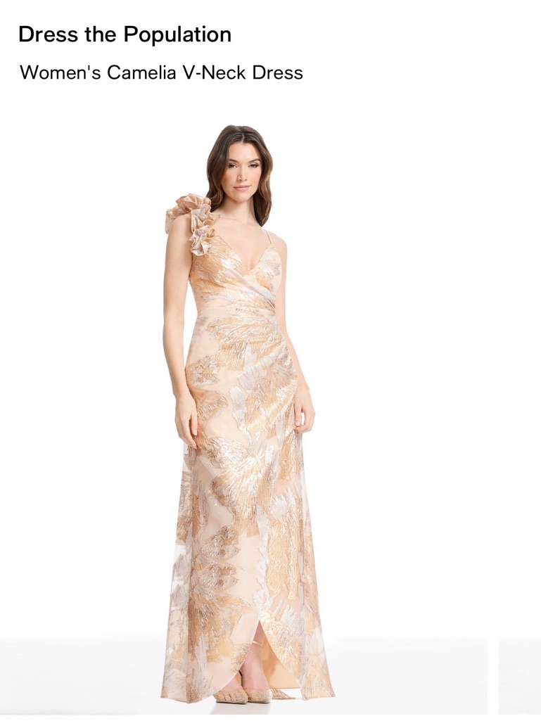 Dress The Population Women's Camelia V-Neck Dress